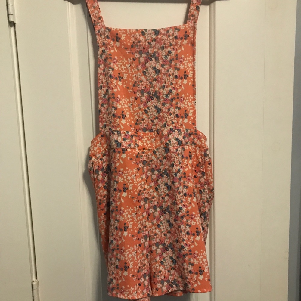 Floral orange romper
